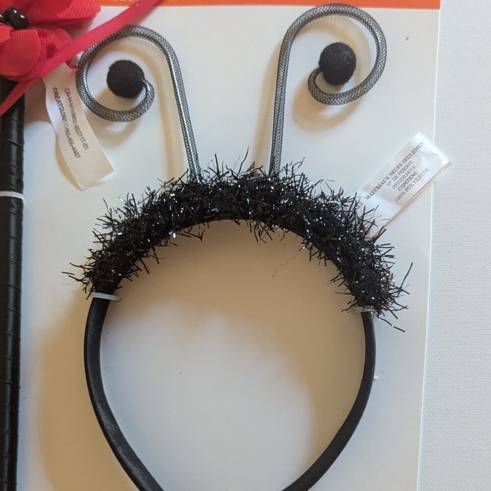 NWT Kids Ladybug Butterfly Halloween Costume Antennas Headband Wand Michael's